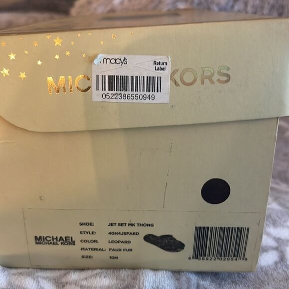 Michael Kors/mK jetset jet set thong sandals/slippers
Faux fur- animal /leopard/ - Picture 7 of 8